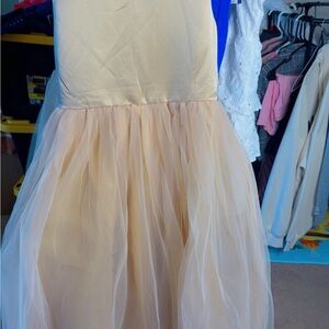 Girls' Balk Gown Dress Ivory Tulle Sleeveless V-Neck Long Bow Formal birthday